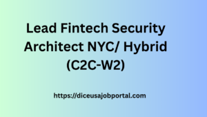 Lead Fintech Security Architect NYC