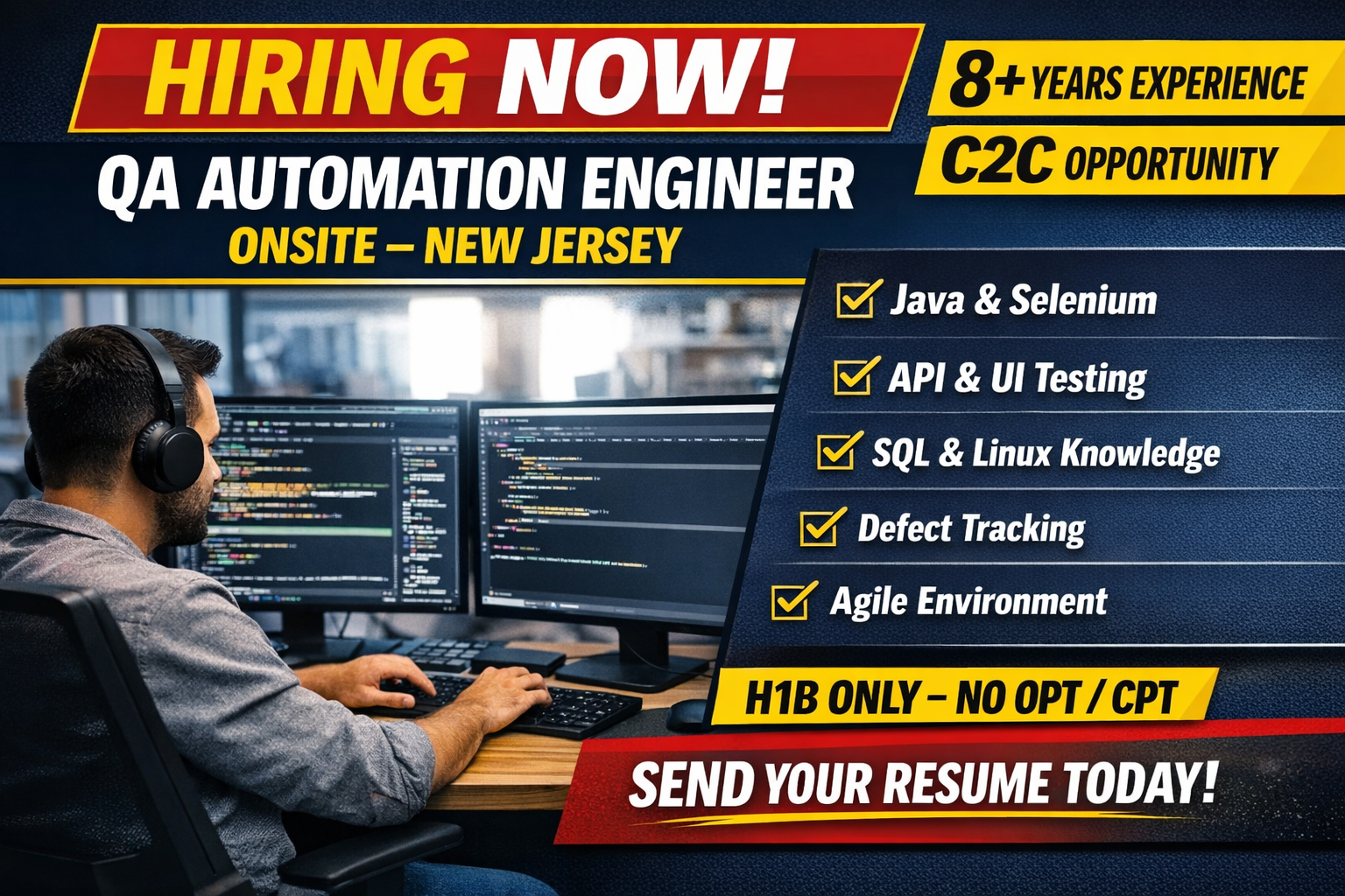 QA Automation Engineer Jobs In New Jersey - Dice usa job portal
