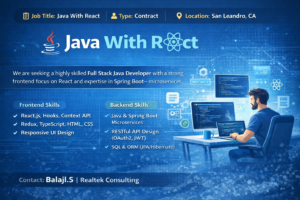 Full Stack Java Developer San Leandro CA