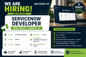 ServiceNow Developer – Houston, TX | Onsite