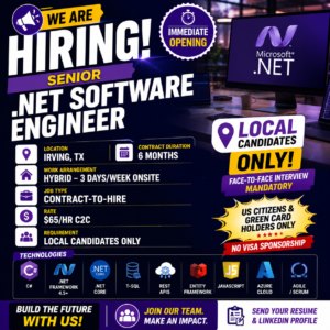 Dot NET Software Engineer Irving