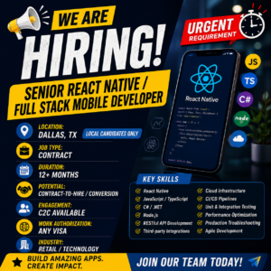 Full Stack Mobile Developer Dallas