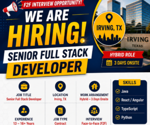 Senior Full Stack Developer Irving TX 